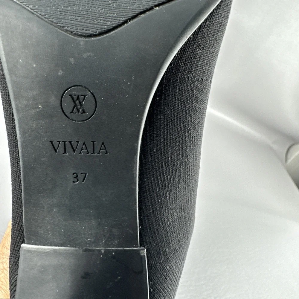 VIVAIA Regina Pro Square Toe Water Repellent Block Heel Boots EU 37 US 6.5 Knit